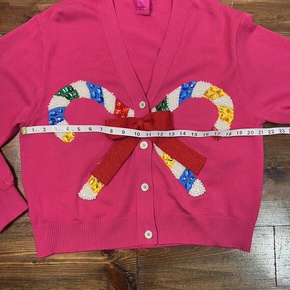 Queen of Sparkles Christmas Candy Cane Cardigan – Special Edition Sequin Holiday - Picture 7 of 10